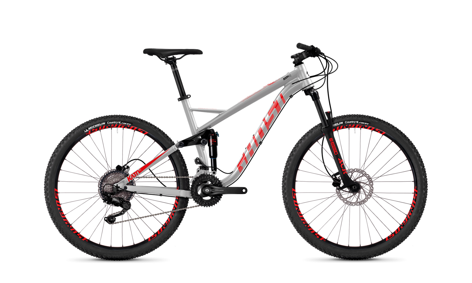 Велосипед Ghost Kato FS 2.7 27,5" (2019) 2019 Серо-красный